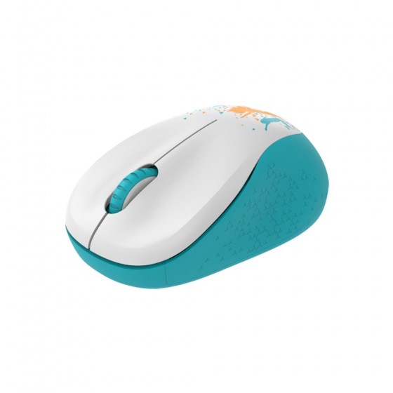 Ποντίκι D V10, Wireless, Λευκο-Σιέλ ασύρματο USB