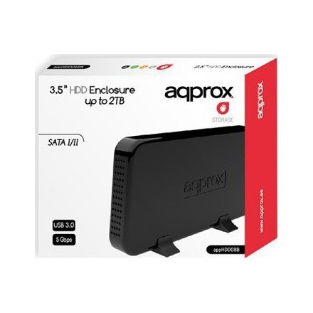 Approx 3.5 HDD SATA Enclosure USB 3.0 Black APPHDD08B