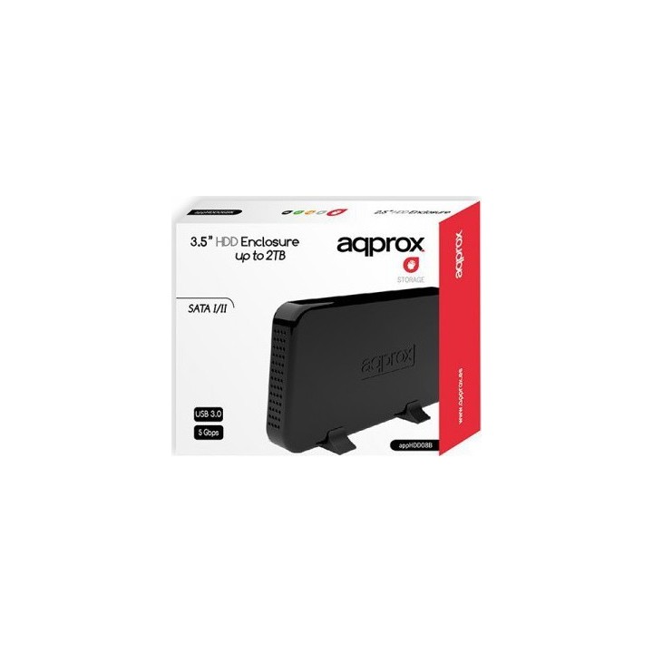 Approx 3.5 HDD SATA Enclosure USB 3.0 Black APPHDD08B