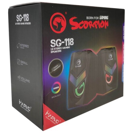 ΗΧΕΙΑ 2.0 STEREO RGB GAMING SPEAKERS MARVO SCORPION SG-118