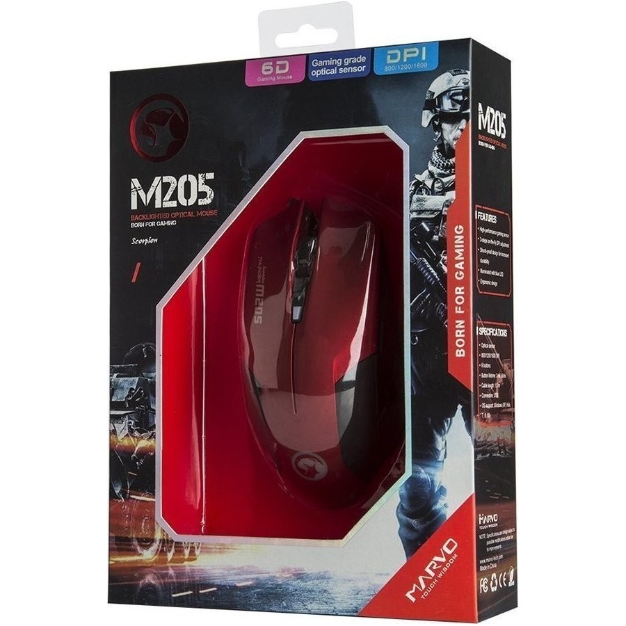 Ποντίκι οπτικό USB ενσύρματο MARVO M205 GAMING