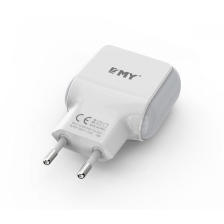 φορτιστής ΕΜΥ MY-220, 5V 2.4α, Universal, 2xUSB, χωρίς καλώδιο