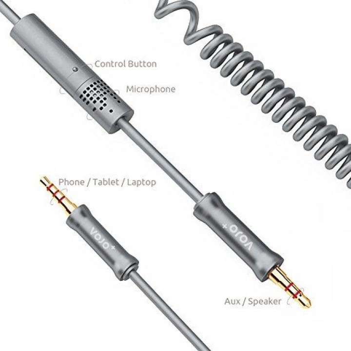 HOTLINE Καλώδιο Ήχου 3.5mm Μ/Μ, 25cm με Μικρόφωνο, ελαστικό, ΟΕΜ