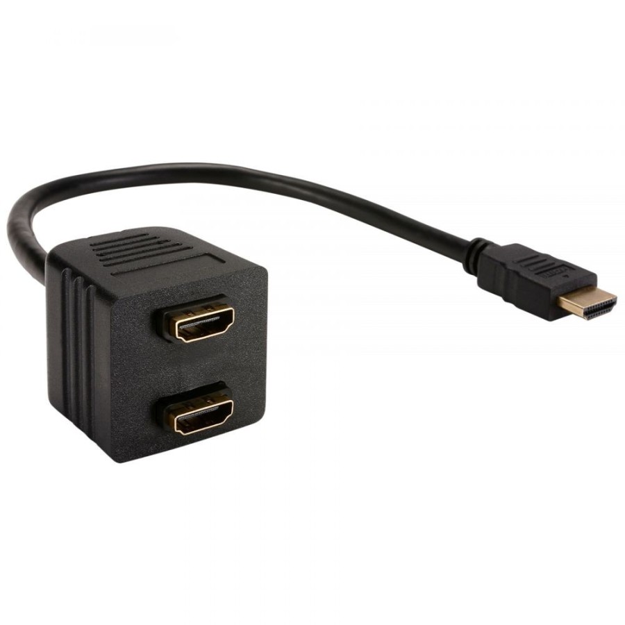 Splitter HDMI σε 2xHDMI M, No brand, Μαύρο