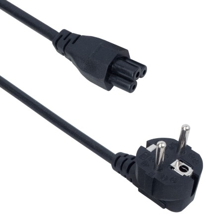 Καλώδιο Ρεύματος DeTech, Για Laptop, CEE 7/7 - IEC C5, High Quality, 3.0m
