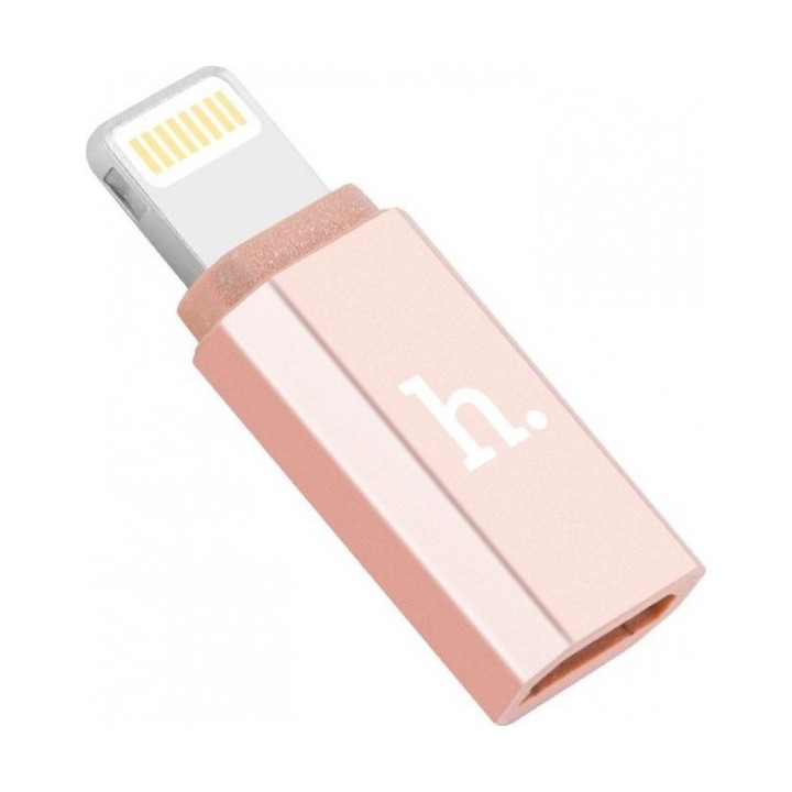 Αντάπτορας Hoco Lighting σε Micro Usb Ρόζ Χρυσό