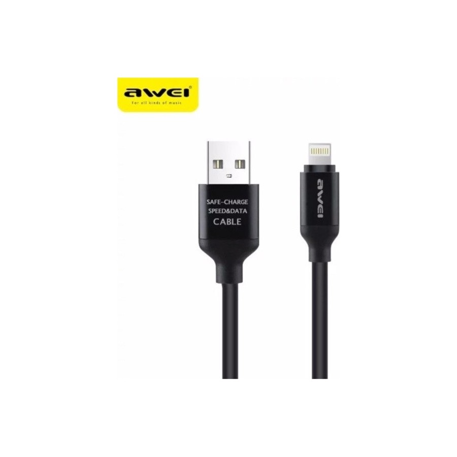 Awei Regular USB to Lightning Cable Μαύρο 1m (CL-80) IPHONE