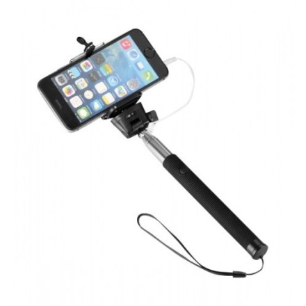 Self Stick with cable OEM Monopod Selfie Stick για iOS και Android Smartphones - χρώμα Μαύρο