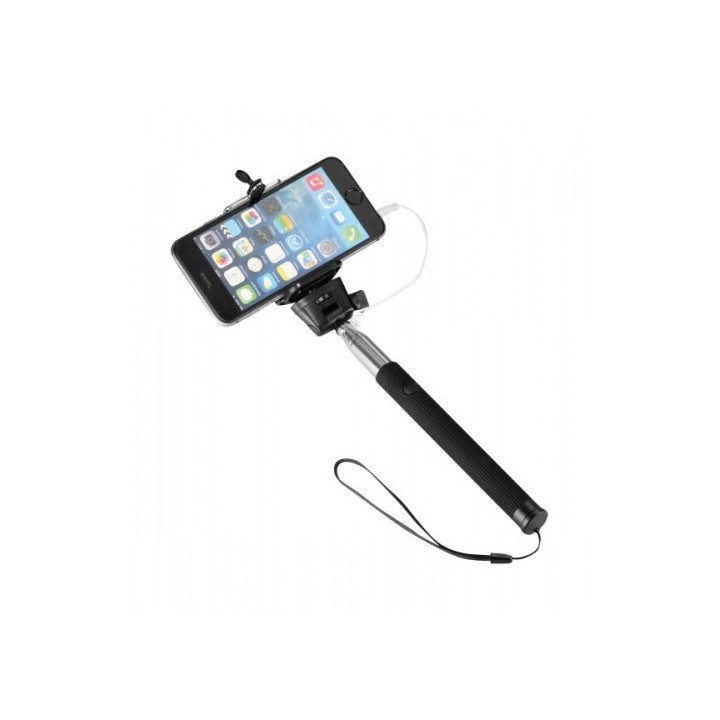Self Stick with cable OEM Monopod Selfie Stick για iOS και Android Smartphones - χρώμα Μαύρο