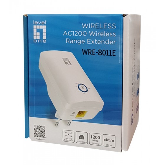 LevelOne Range Extender WRE-8011E RJ-45 100 Mbps Wireless 1200 Mbps