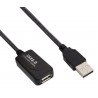 POWERTECH καλώδιο USB 2.0 σε USB female με ενισχυτή, 15m, Black