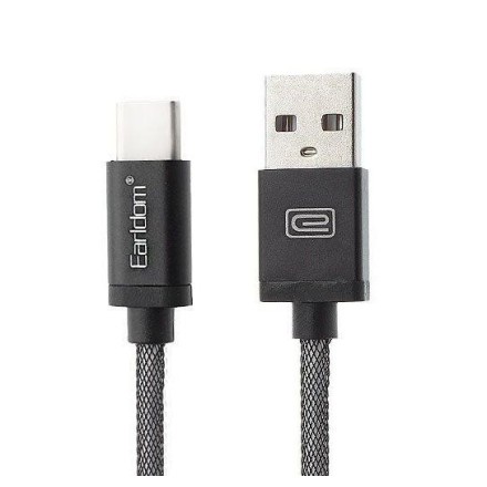 Earldom Braided USB 2.0 Cable USB-C male - USB-A male Μαύρο 3m (EC-011C)
