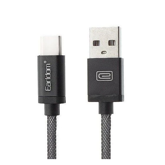Earldom Braided USB 2.0 Cable USB-C male - USB-A male Μαύρο 3m (EC-011C)