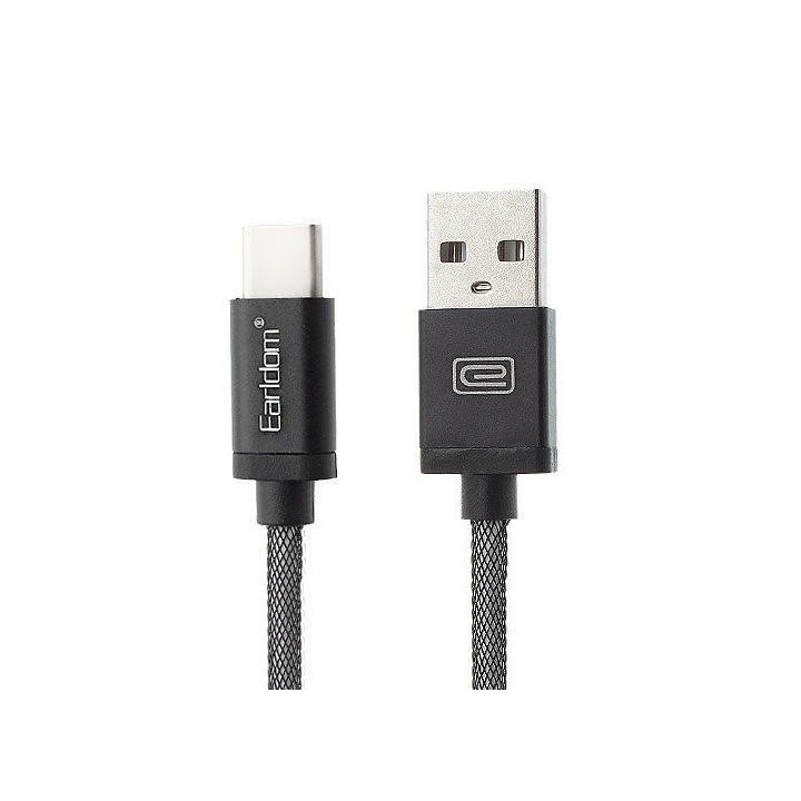 Earldom Braided USB 2.0 Cable USB-C male - USB-A male Μαύρο 3m (EC-011C)