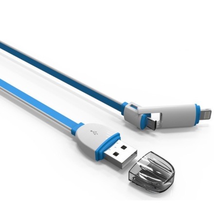 Data Καλώδιο 2 in 1 Micro usb + iPhone 5/6 Data Sync Charging 1 μέτρο 