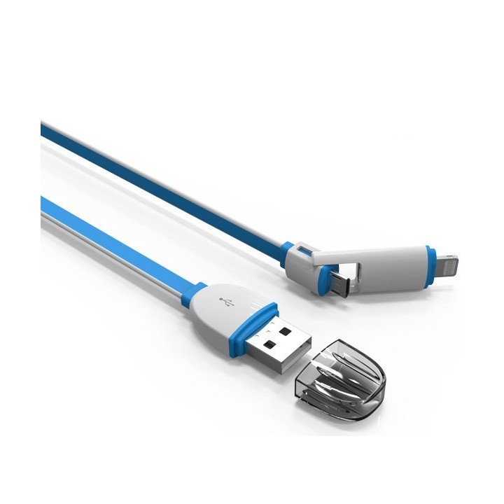 Data Καλώδιο 2 in 1 Micro usb + iPhone 5/6 Data Sync Charging 1 μέτρο 