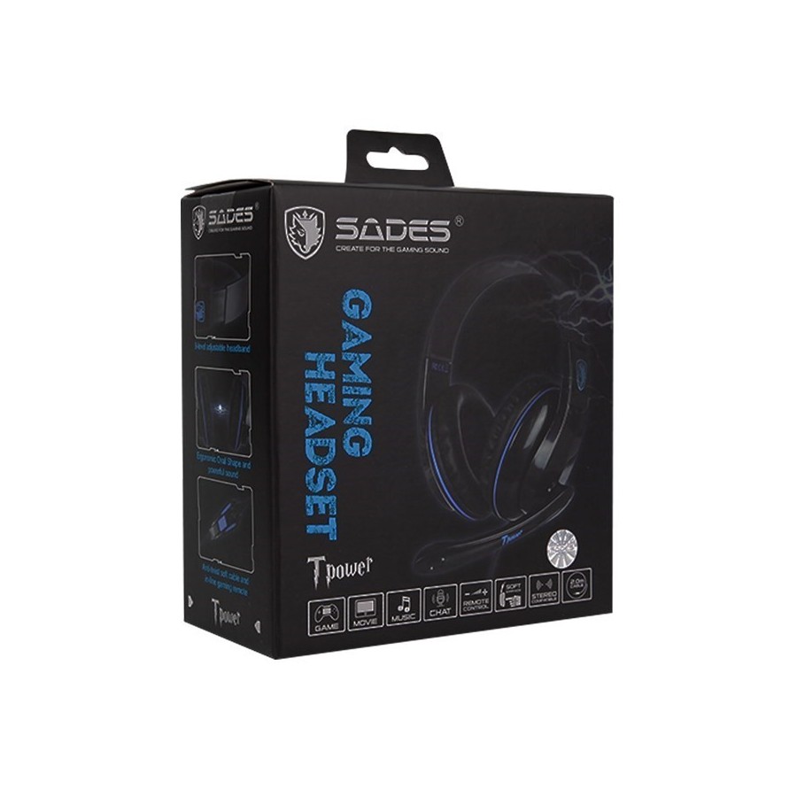 SADES Gaming headset Tpower με 40mm ακουστικά, Blue