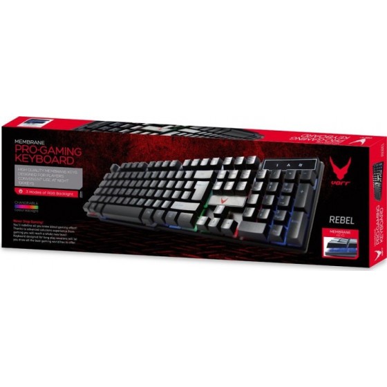 Omega Varr Ενσύρματο Πληκτρολόγιο Gaming RGB Keyboard Multimedia Μαύρο VRGBK7023B