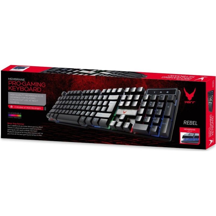 Omega Varr Ενσύρματο Πληκτρολόγιο Gaming RGB Keyboard Multimedia Μαύρο VRGBK7023B