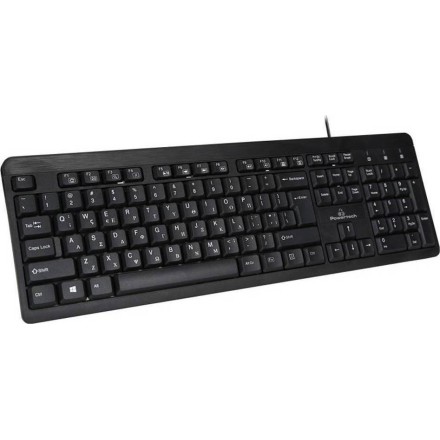 POWERTECH Πληκτρολόγιο PT-677, multimedia, ενσύρματο, μαύρο USB