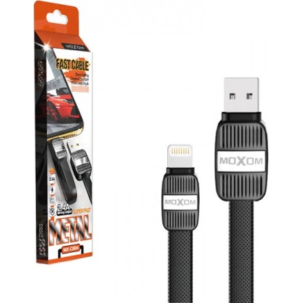 Moxom Flat USB to Lightning Cable Μαύρο 1m (MX-CB04) i-Phone