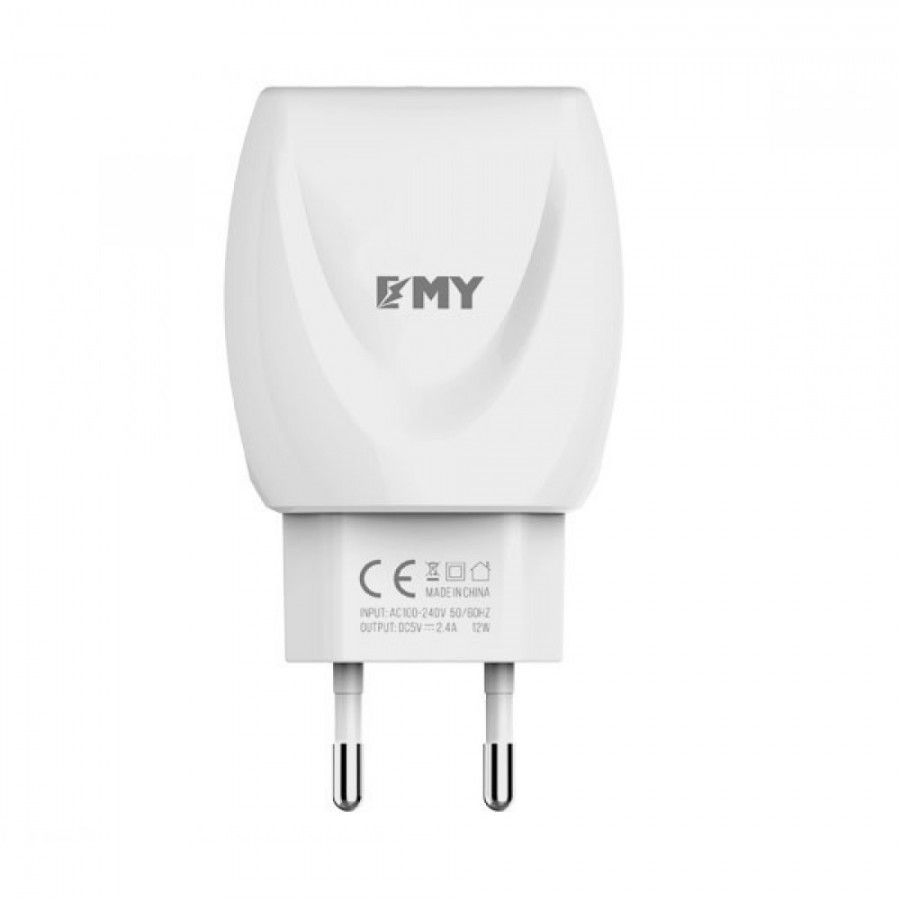 Emy Power 2x USB Wall Adapter Λευκό (MY-221)