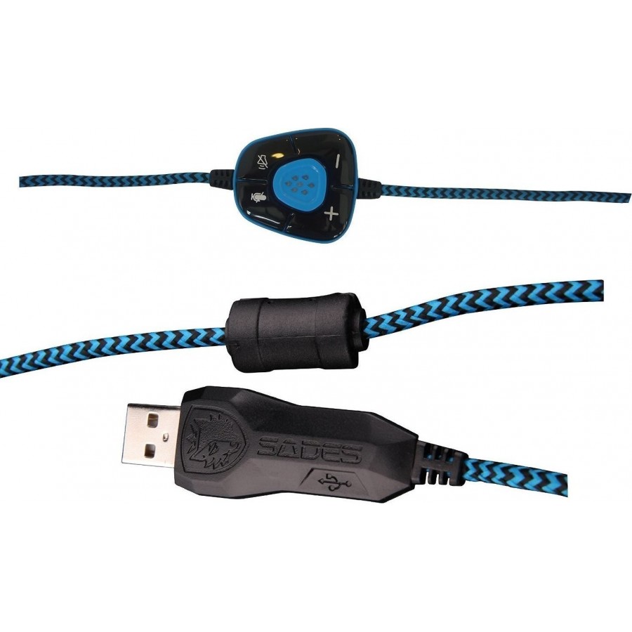 SADES GAMING HEADSET USB - 7.1CH (WOLFANG) ΜΕ 40MM ΠΑΝΙΣΧΥΡΑ ΑΚΟΥΣΤΙΚΑ - (SA-901)