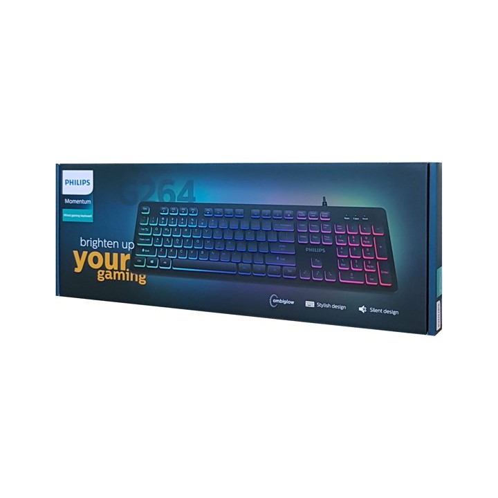 PHILIPS gaming πληκτρολόγιο SPK8264, ενσύρματο, RGB ambiglow, μαύρο