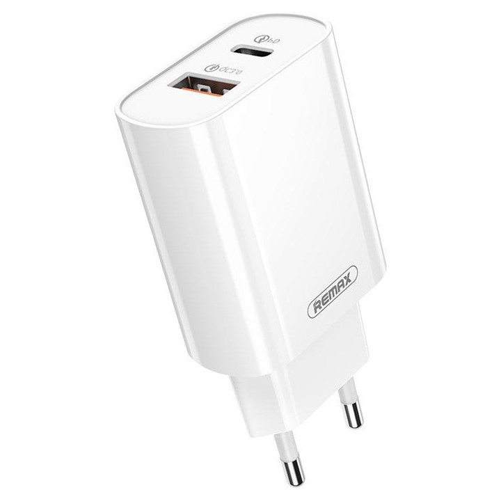 Φορτιστή Remax Simple RP-U37, 1xUSB QC3.0, 1xType-C PD, Μαυρο