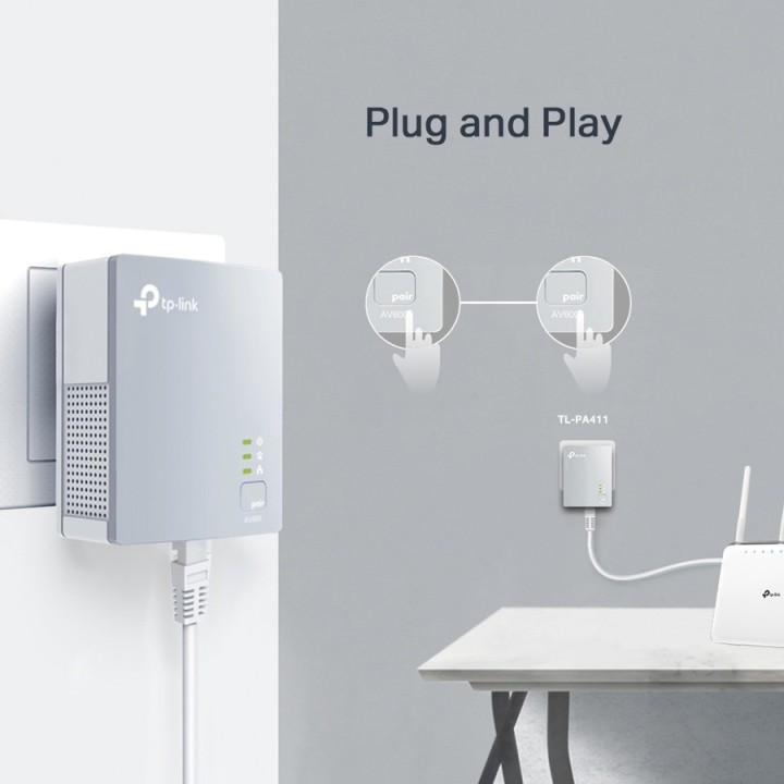 TP-LINK AV600 Powerline Starter Kit TL-PA411KIT, Ver. 4.0