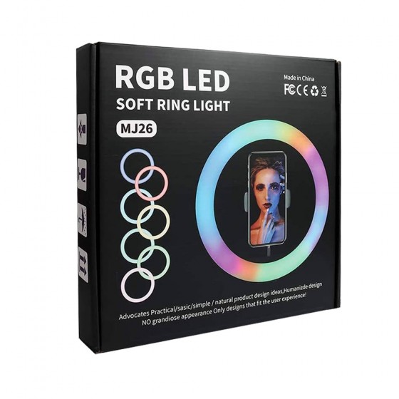LED Ring light No brand M33, 33cm, RGB, 25W, Black