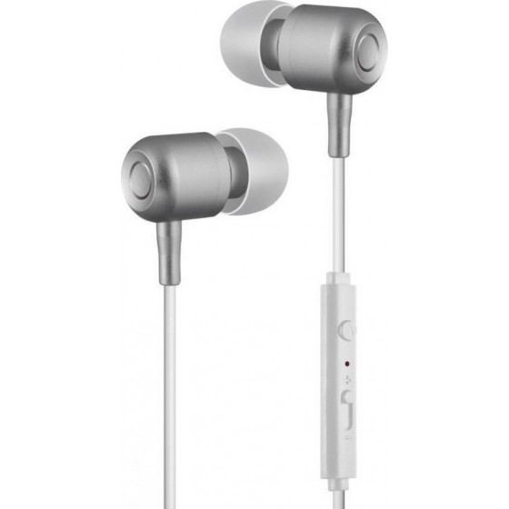 Ακουστικά με μικρόφωνο Yookie Y619 σε λευκό χρώμα Γκρί