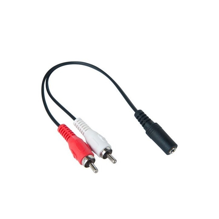POWERTECH καλώδιο CAB-R015 3.5mm 3pin jack (F) σε 2x RCA (M), CCS, 0.2m