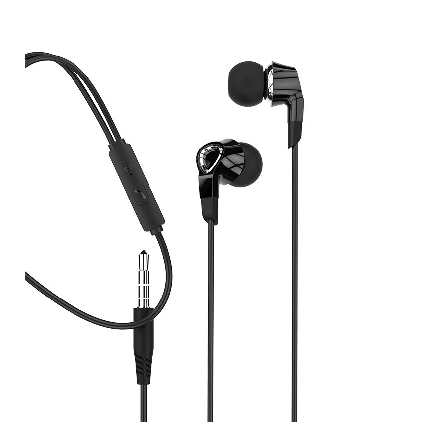 MOXOM MX-EP17 HIFI Audio Music 3.5mm Headphones / Big Bass / Digital Noise Canceling Black