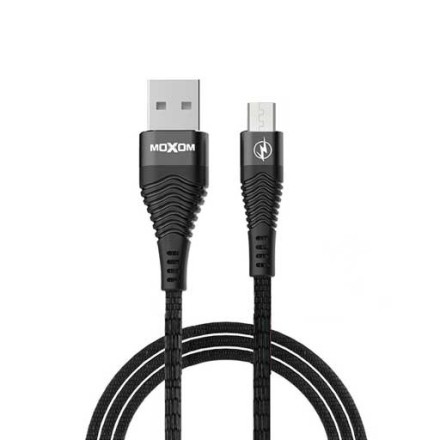 Καλώδιο δεδομένων MOXOM MX-CB31 USB 2.4A Qualcomm 3.0 Quick Charging  / LED ένδειξη Micro USB 1 Μέτρο Μαύρο