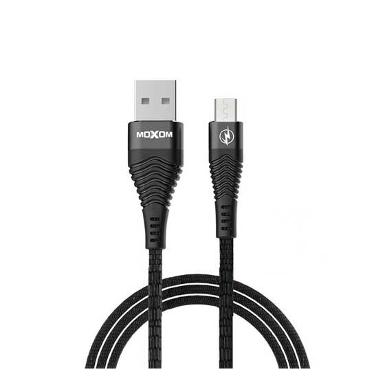 Καλώδιο δεδομένων MOXOM MX-CB31 USB 2.4A Qualcomm 3.0 Quick Charging / LED ένδειξη Micro USB 1 Μέτρο Μαύρο