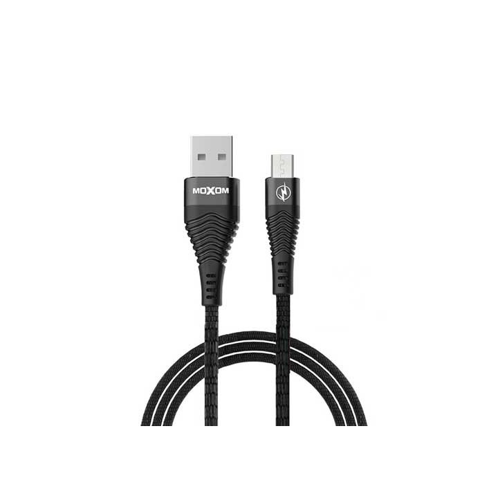 Καλώδιο δεδομένων MOXOM MX-CB31 USB 2.4A Qualcomm 3.0 Quick Charging  / LED ένδειξη Micro USB 1 Μέτρο Μαύρο