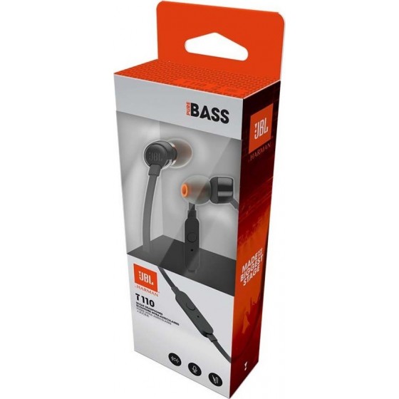 JBL T110 Ενσύρματα Ακουστικά In-Ear Με Πλήκτρο Ελέγχου Και Μικρόφωνο Για Handsfree Κλήσεις black
