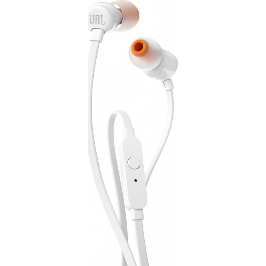 JBL T110 Ενσύρματα Ακουστικά In-Ear Με Πλήκτρο Ελέγχου Και Μικρόφωνο Για Handsfree Κλήσεις white