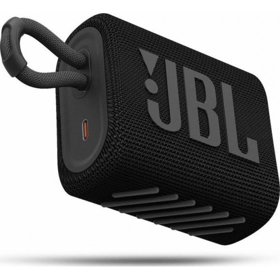 JBL Go 3 Bluetooth Speaker - Αδιάβροχο Ασύρματο Ηχείο - Black (JBLGO3BLK)