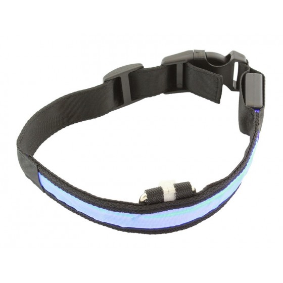 Περιλαίμιο σκύλου AG232A με φωτισμό LED, 34-44cm, μαύρο/μπλε