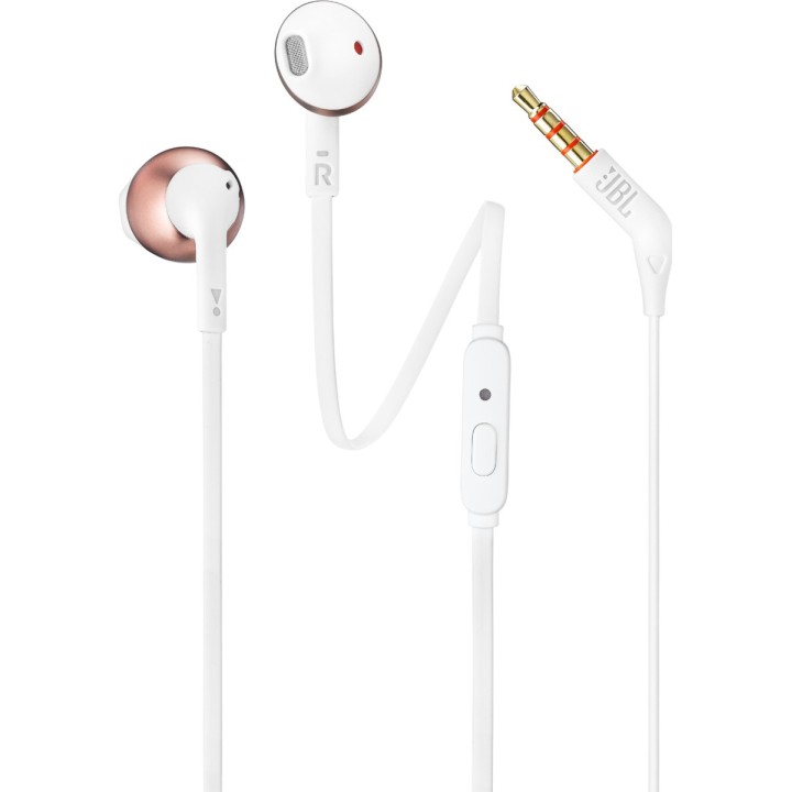 JBL Tune 205 Earbuds Handsfree με Βύσμα 3.5mm Ροζ Χρυσό