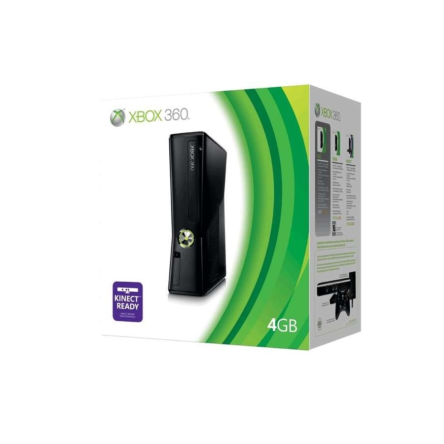 Microsoft XBOX 360 4 GB New Edition Slim Παιχνιδοκονσόλα Νέα έκδοση με slim σχεδιασμό Kinect Ready
