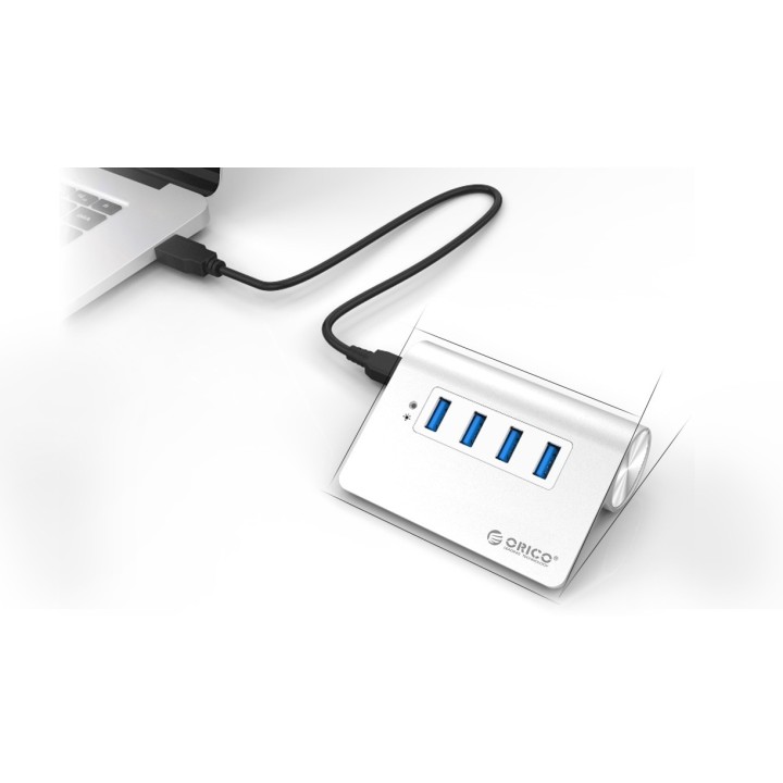 ORICO USB 3.0 Hub M3H4, 4x USB3.0 ports, 5Gbps, ασημί