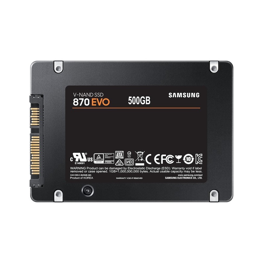 Samsung 870 Evo 500GB Σκληρός Δίσκος SSD 2.5'' Sata 3 MZ-77E500B/EU Samsung