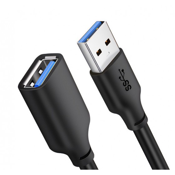 CABLETIME καλώδιο USB 3.0 αρσενικό σε θηλυκό C160, 5Gbps, 2m, μαύρο(5210131038635)