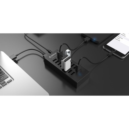ORICO USB 2.0 Hub H1613-U2, 16x USB ports, μαύρο