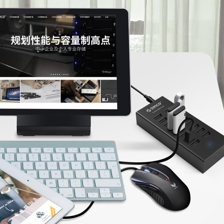 ORICO USB 2.0 Hub H1613-U2, 16x USB ports, μαύρο