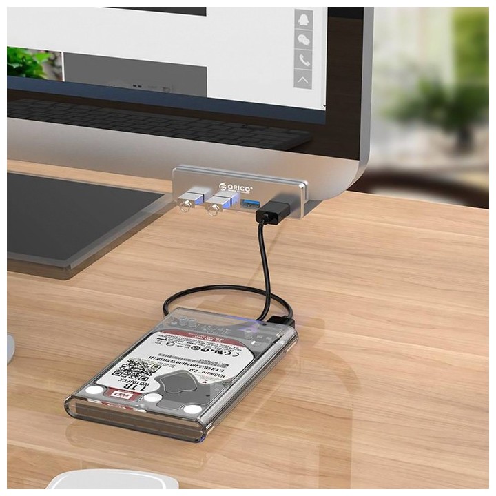 ORICO hub με κλιπ MH4PU-SV-BP, 4 ports, USB 3.0, ασημί