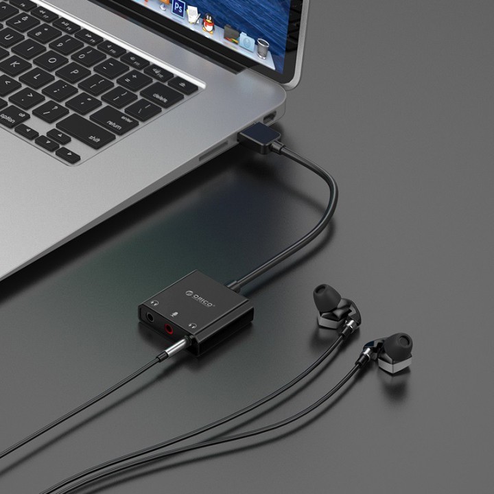 ORICO USB κάρτα ήχου SKT3, USB2.0, 3x 3.5mm, μαύρο